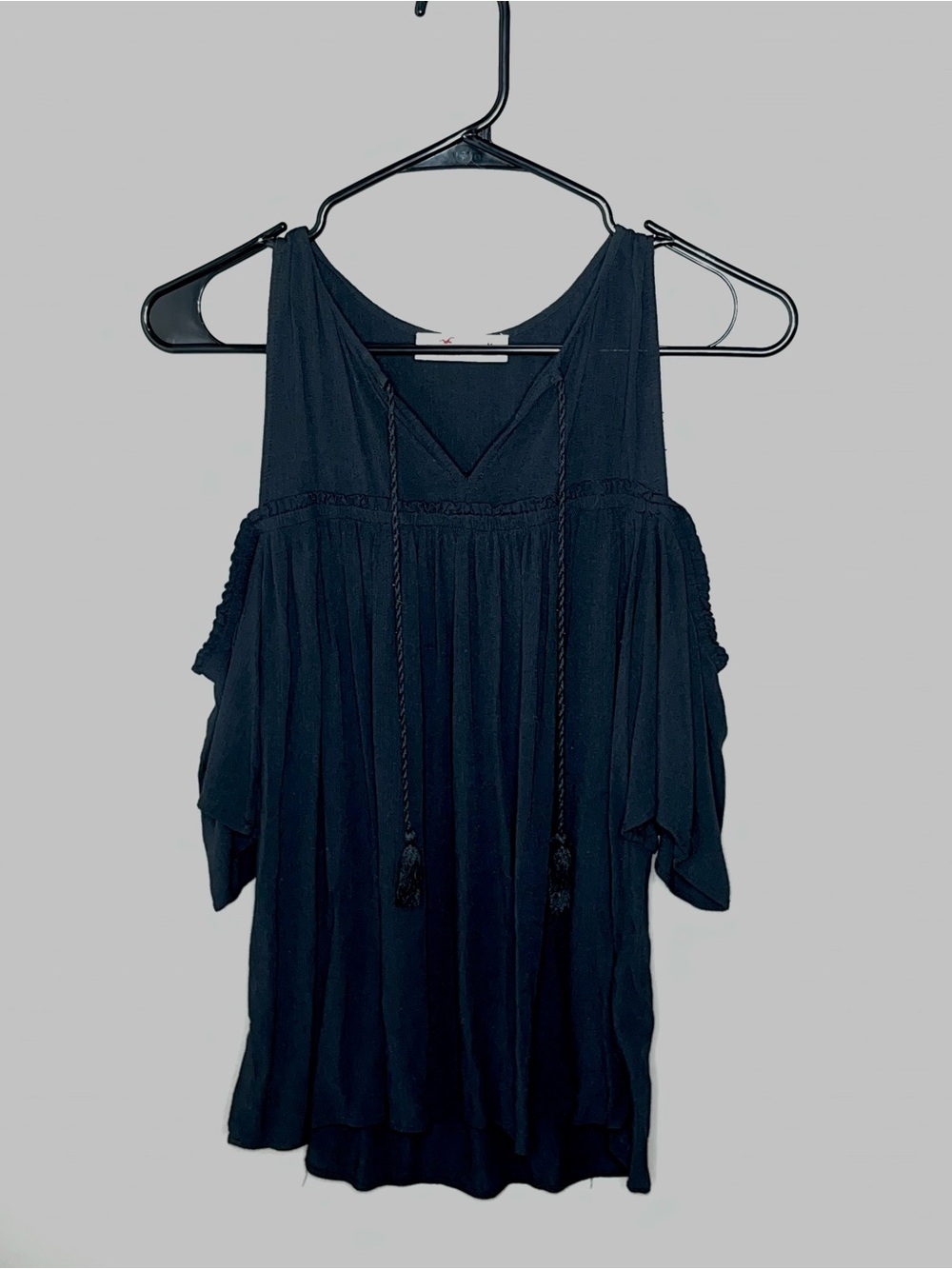 Hollister Cold Shoulder Black Top Medium